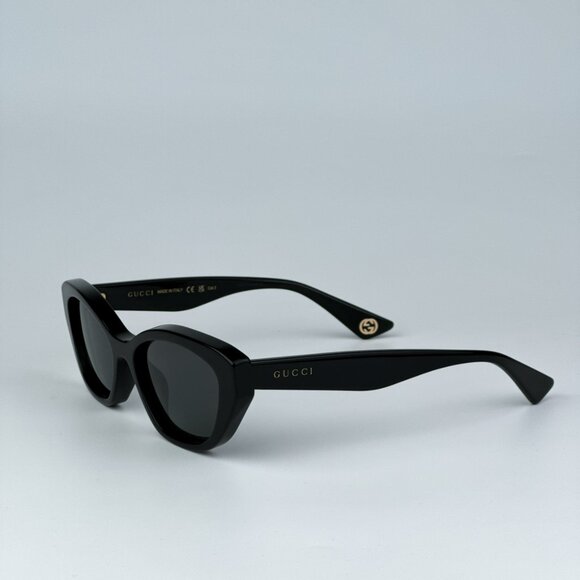 Gucci GG1638S 001 BRAND NEW Sunglasses Black Grey Anti-Reflective Women Cat Eye main image 4